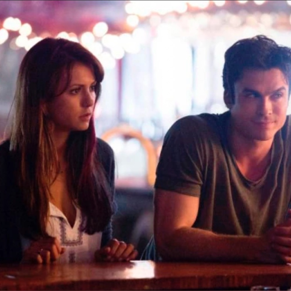 Ecote Ivory Tank Top with Navy Detailing - same top worn in vampire diaries - Picture 6 of 6